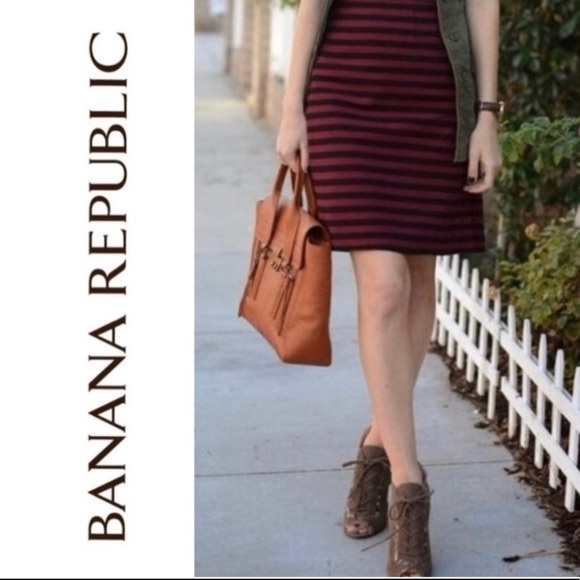 Banana Republic Striped Pencil Skirt, like new sz 8 - Picture 8 of 16